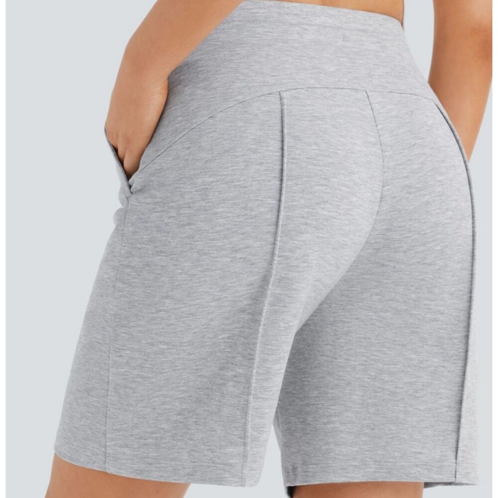 HALARA Heather Gray High-Waist Bermuda Shorts